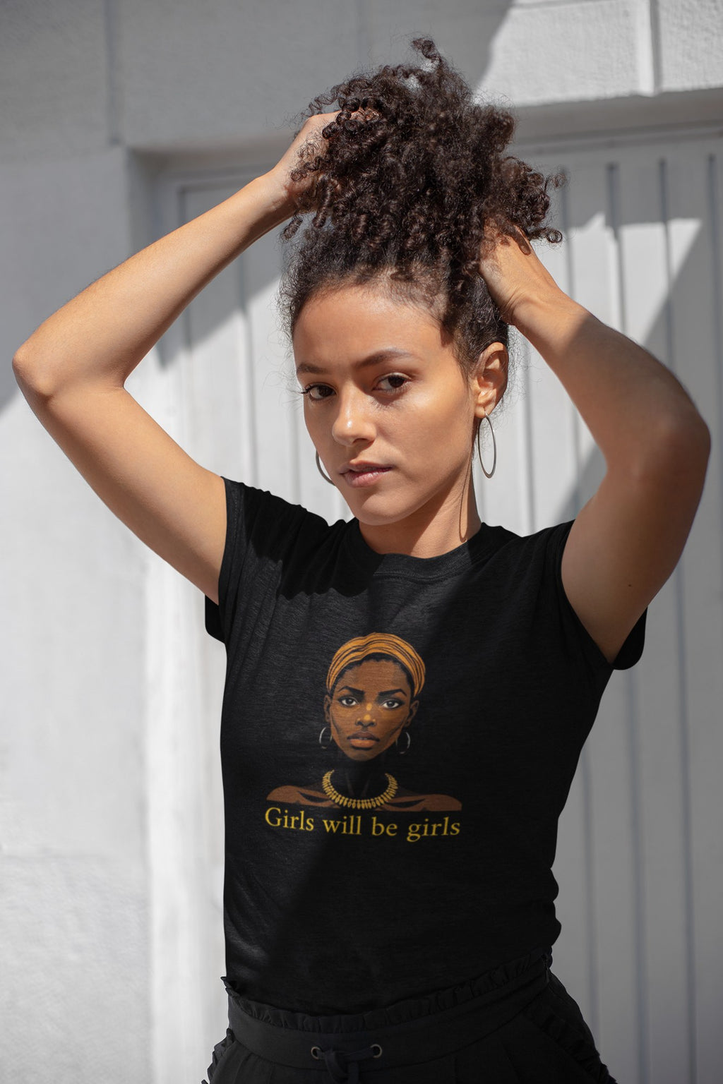 Ana Nzinga warrior queen tee worn by model