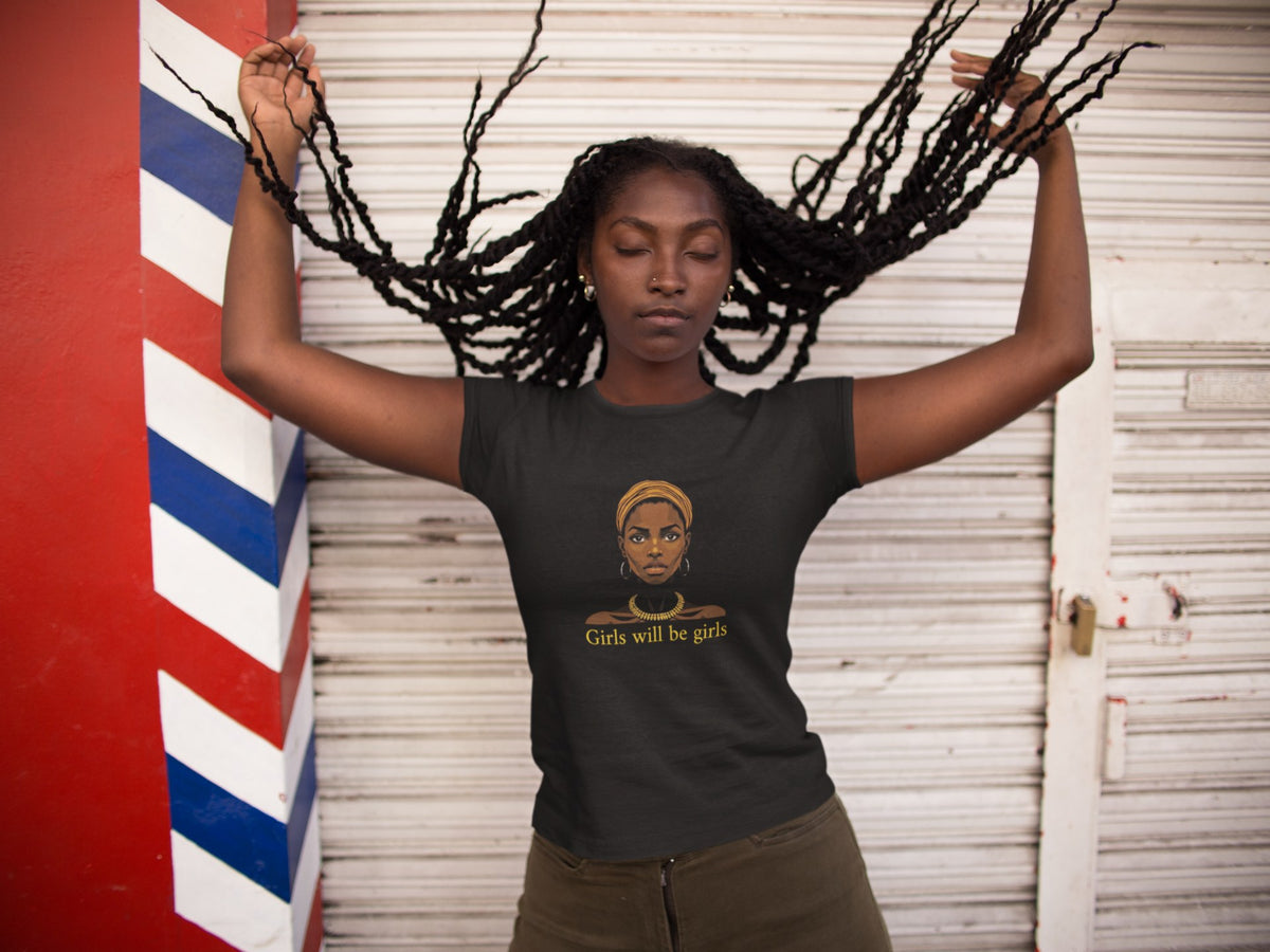 Ana Nzinga warrior queen tee worn by model