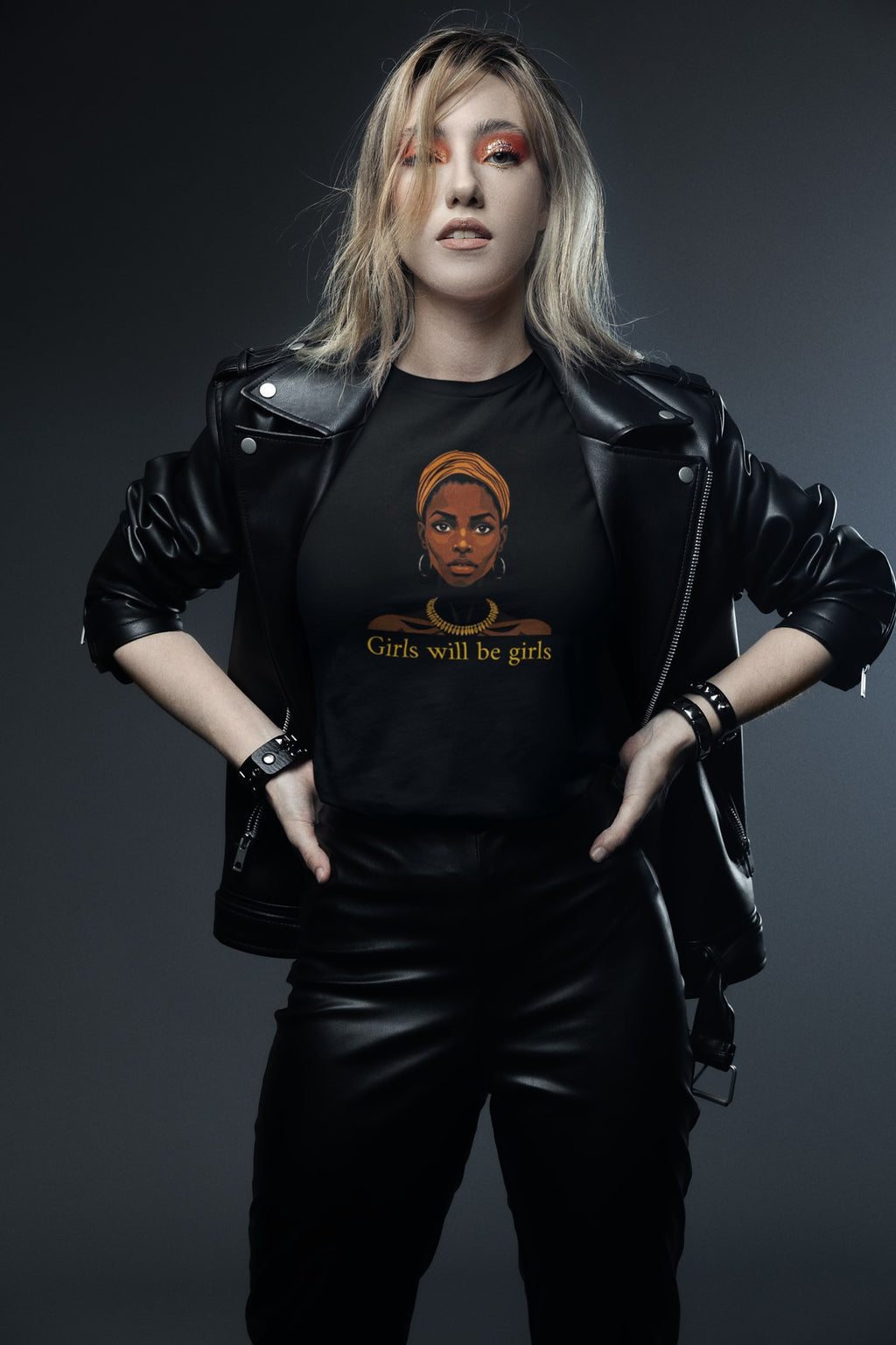 Ana Nzinga warrior queen tee worn by model