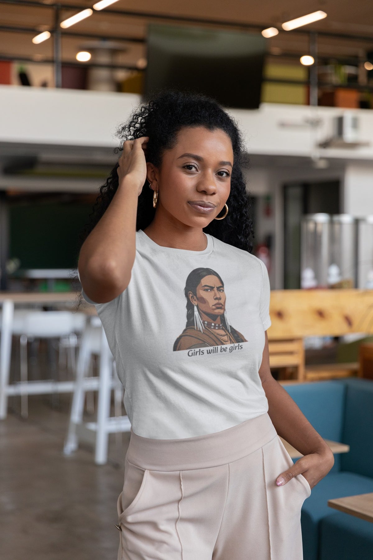 Lozen Apache warrior tee worn by model