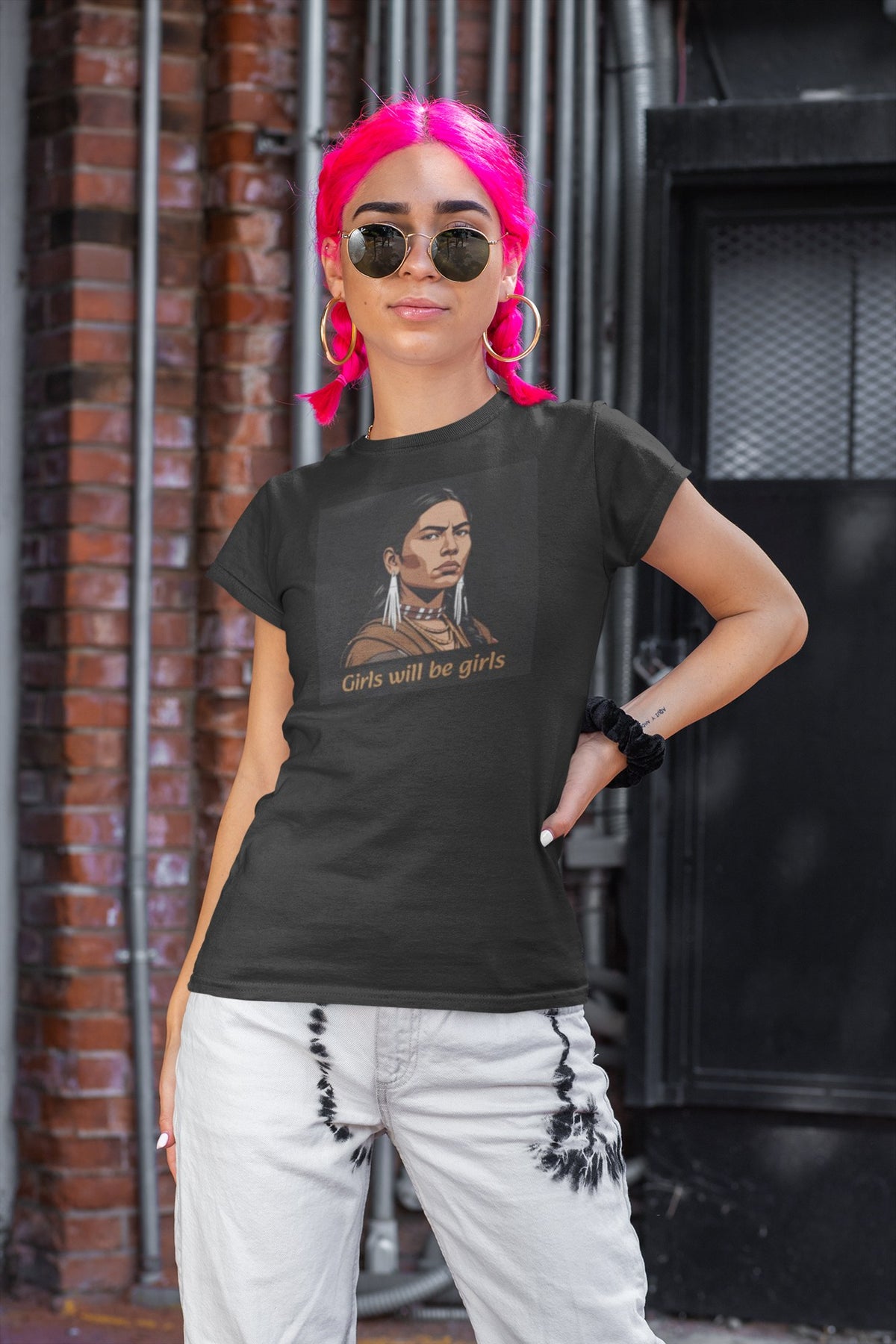 Lozen Apache warrior tee worn by model