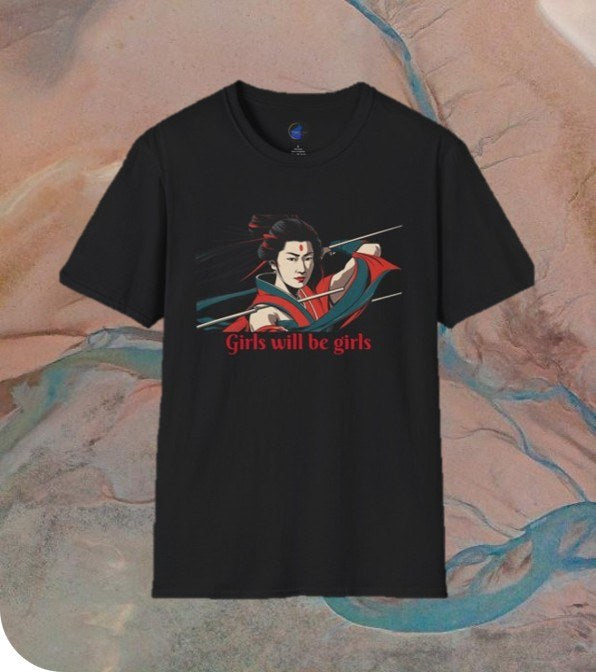 Tomoe Gozen samurai warrior tee flat lay